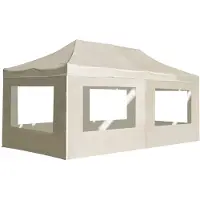 vidaXL Tente de réception pliable avec parois Aluminium 6 x 3 m Crème
