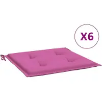vidaXL Coussins de chaise de jardin lot de 6 rose 50x50x4 cm tissu