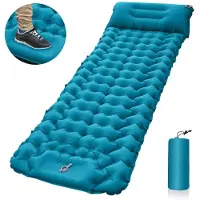INF Matelas de couchage gonflable ultraléger pour le camping et la randonnée Green