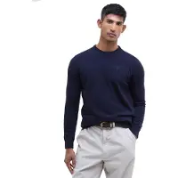 Barbour pour homme. MKN0345 Pull essentiel marine (L), Casuel, Laine, Polyester