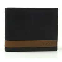 Fossil Cuir porte-monnaie Quinn Coin Pocket Bifold Black noir