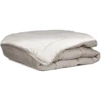 Toison D'or Couette Chaude Microfibre 400 Gr/M² Calgary Taupe & Lin 200x200cm