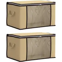 vidaXL : Boîtes de rangement avec fenêtre transparente sur le côté, lot de 2, 37,5 L