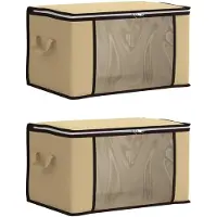 vidaXL : Boîtes de rangement avec fenêtre transparente sur le côté, lot de 2, 61,6 litres