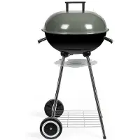 Livoo Barbecue au charbon de bois - - DOC172K - ø41 cm - Grille en acier chromé - Hauteur 69,5 cm - Poignées - 2 roues dentées