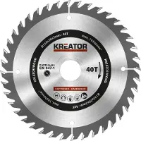 Kreator Lame de scie circulaire Ø 130 x 20 x 2 mm 40 dents lame de scie à bois + 4 bagues de réduction
