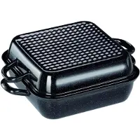 Riess Poêle à frire avec couvercle 26x26cm noir émail