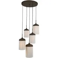 Light & Living Lampe suspendue à 5 lumières Dania Bois noir