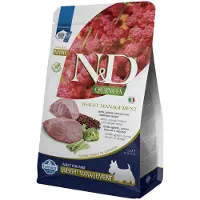Farmina N&amp;D Quinoa Dog Adult Mini Weight Management - Agneau, quinoa, brocoli &amp; asperges pour réduire le poids des chiens adultes de petites races - 2.5 kg