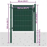 vidaXL Portail De Clôture Pvc Et Acier 100x101 Cm Vert