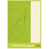 Herlitz Bloc de papier millimétré A4, 80 g/qm, 25 feuilles (A4, Pointillés, Non contraignant)