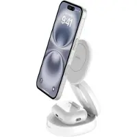 Belkin Chargeur Sans Fil Magnétique 2-en-1 Boostcharge Z-fold Qi2 15 W - Blanc