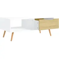 vidaXL Table basse blanche et chêne Sonoma 100x49,5x43 cm Bois composite
