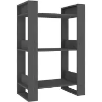 vidaXL Bibliothèque/Séparateur de pièce Gris 60x35x91 cm Pin massif