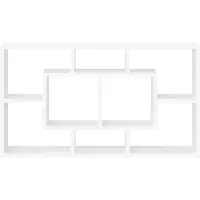 vidaXL Étagère murale 8 compartiments Blanc brillant
