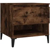 vidaXL Table d'appoint Chêne fumé 50x46x50 cm Bois d'ingénierie