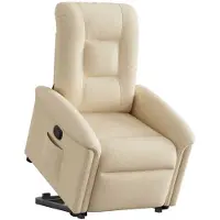 vidaXL Fauteuil relax avec releveur Crème Tissu