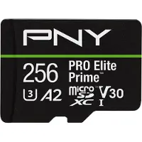 PNY PRO Elite Prime, 256 Go, MicroSDXC, Classe 10, UHS-I, 200 Mo/s, 150 Mo/s