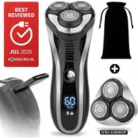 Sansbeauté Rasoir 2-en-1 pour hommes avec tondeuse S1111 + tête de rasage supplémentaire - Sansbeaute - Wet & Dry - Tondeuse de précision - Électrique - Rasoir électrique - Étanche
