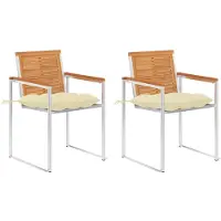 vidaXL Chaises de jardin avec coussins 2 pcs. Bois massif acacia et acier