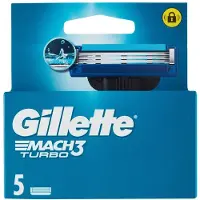 Gillette Pack de 5 lames de rasoir Mach3 Turbo à 3 lames