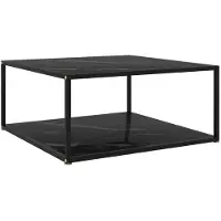 vidaXL Table d'appoint noire 80x80x35 cm verre trempé