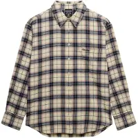 Superdry pour femme. W4010547A Chemise à carreaux flanelle coupe décontractée beige (M), Casuel, Coton, Manche longue