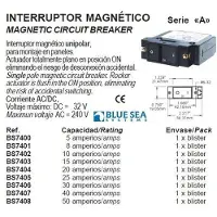 Blue Sea Systems Disjoncteur Unipolaire à Bascule Plate Série A