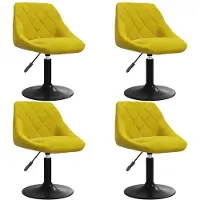 vidaXL Chaise de salle à manger 4 pcs. Pivotant jaune moutarde velours