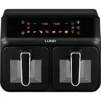 LUND Friteuse À Air Sans Huile, 2200W, 4L + 4L, Noire