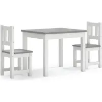 vidaXL Ensemble de salon pour enfants 3 pièces blanc et gris MDF
