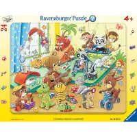 Ravensburger Puzzle pour enfants Au jardin d'enfants des animaux (24 pièces, puzzle à cadre)
