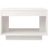 vidaXL Table basse Blanc 50x50x33,5 cm Bois de pin massif