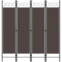 vidaXL Cloison de séparation 4 panneaux Marron 160 x 180 cm
