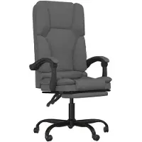 vidaXL Chaise de bureau de massage avec fonction d'inclinaison, tissu gris foncé