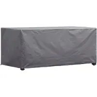 Perel Housse d'extérieur pour table jusqu'à 140 cm, grise, rectangulaire, 145 cm x 105 cm x 75 cm