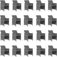 vidaXL salon de jardin 21 pièces avec coussins Poly rotin gris