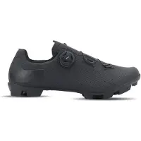Flr Chaussures de cyclisme Fg3 noires SPD avec fermeture à vis, semelle en nylon et crampons tout-terrain