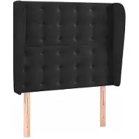 vidaXL Tête de lit avec oreilles noir 93x23x118/128 cm velours