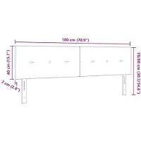 vidaXL Tête de lit LED avec bandes lumineuses LED Gris clair 180 cm Tissu