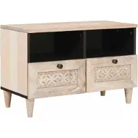 vidaXL Meuble TV blanc, 70 x 33 x 46 cm, fabriqué en panneaux de particules