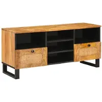 vidaXL Armoire TV avec étagère Marron 100 x 33 x 46 cm Bois massif Mango