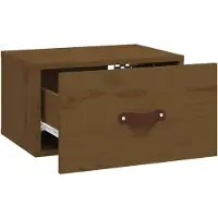 vidaXL Table de nuit murale brun miel 40x29,5x22 cm