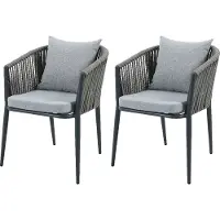 Axi Faye Ensemble De 2 Chaises De Jardin, Anthracite | Aluminium/Polyester Et Cussins D'Assise En Oléfine | Supporte Jusqu'À 120 Kg