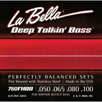 La Bella 760FHBB Beatle Bass Stainless Steel Flat Wound - 50-100 jeu de cordes pour basse