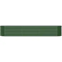 vidaXL Lit surélevé de jardin Acier galvanisé 224x40x36 cm Vert