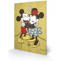Merchandising Disney - Mickey & Minnie Mouse True Love - Impression Sur Bois 40x59c