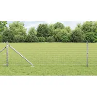 vidaXL Poteaux de clôture 7 pcs Argent Ø32mm 120 cm Acier galvanisé