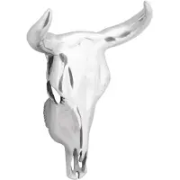 vidaXL Taureau Crâne Argent 34 x 13 x 53 cm Aluminium
