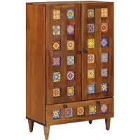 vidaXL Haut Armoire Noyer 60 x 33,5 x 100 cm Bois de mangue massif